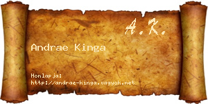 Andrae Kinga névjegykártya