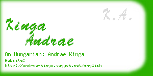 kinga andrae business card